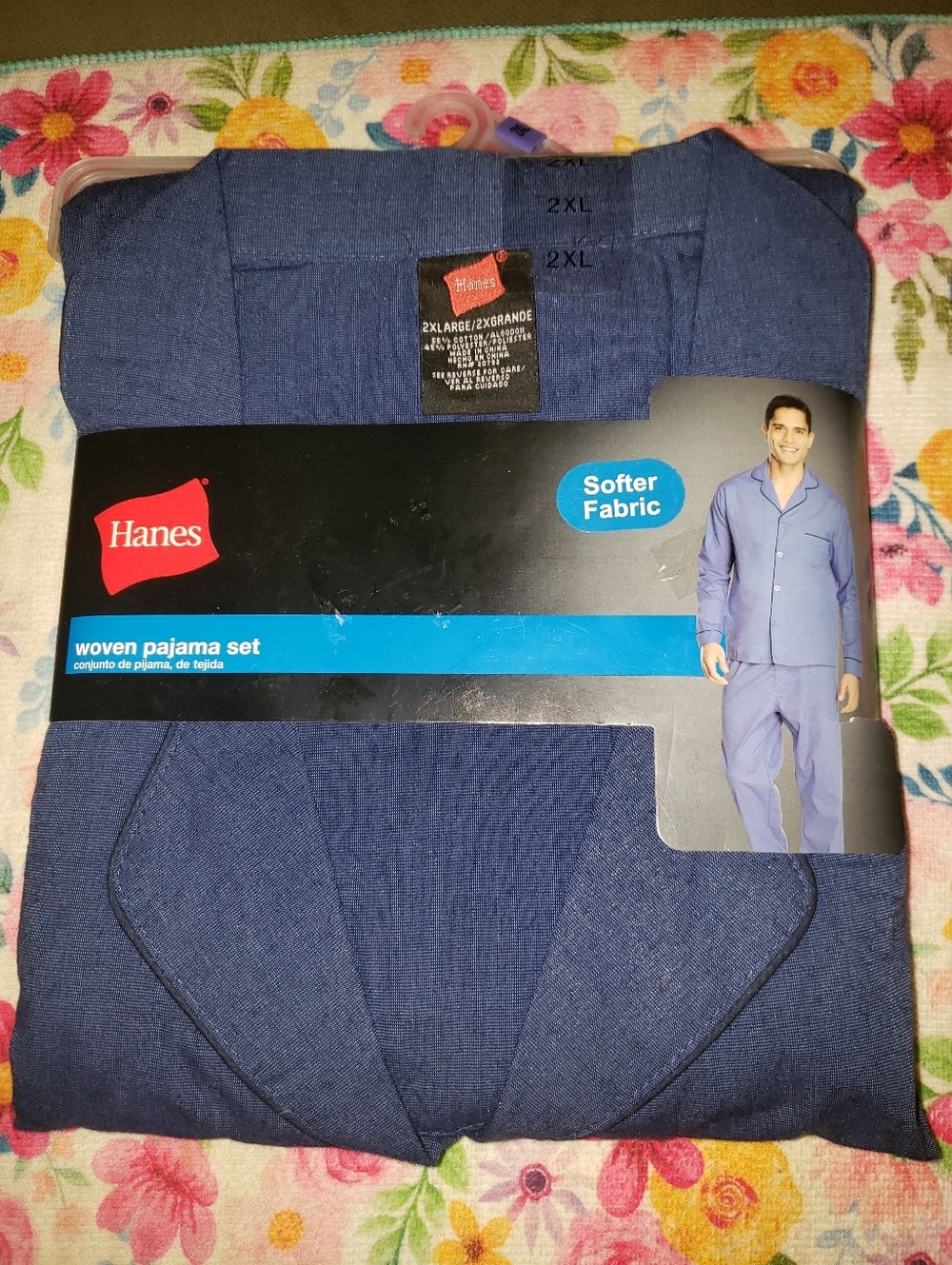 Pajama Set Men 2XL Atleasure Resortwear Hanes Navy Blue New Holiday Gift